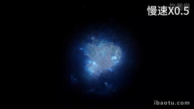 蓝色粒子魔法爆炸能量扩散素材